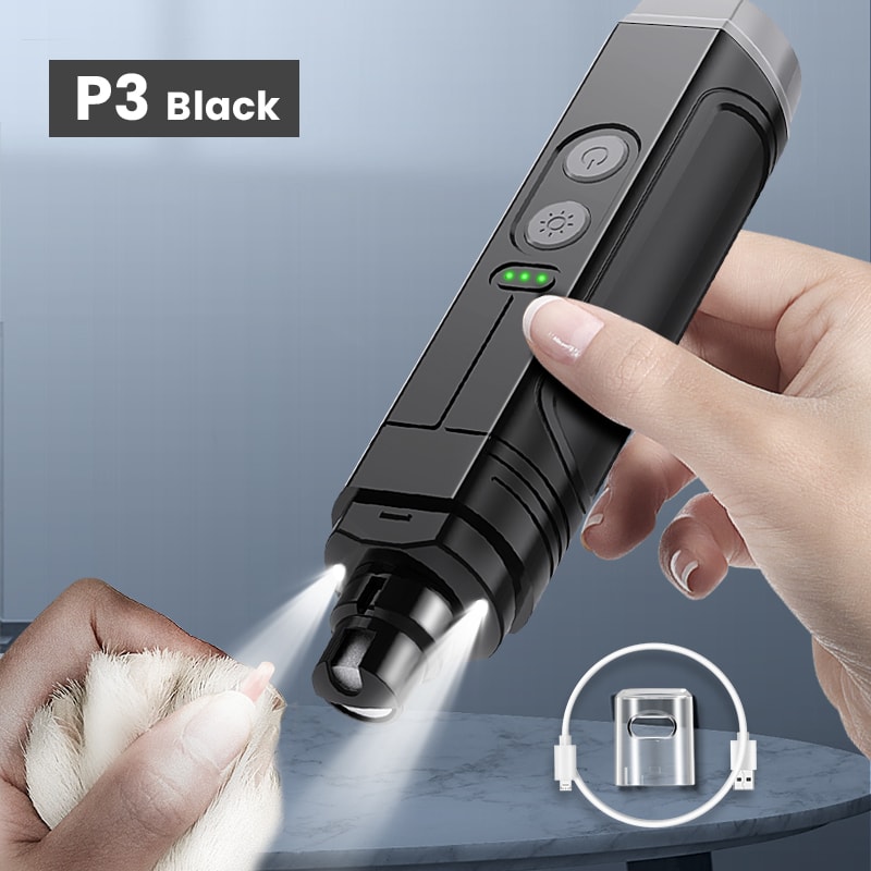 Rechargeable Dog Nail Grinder With LED Light For Dogs Cats 0