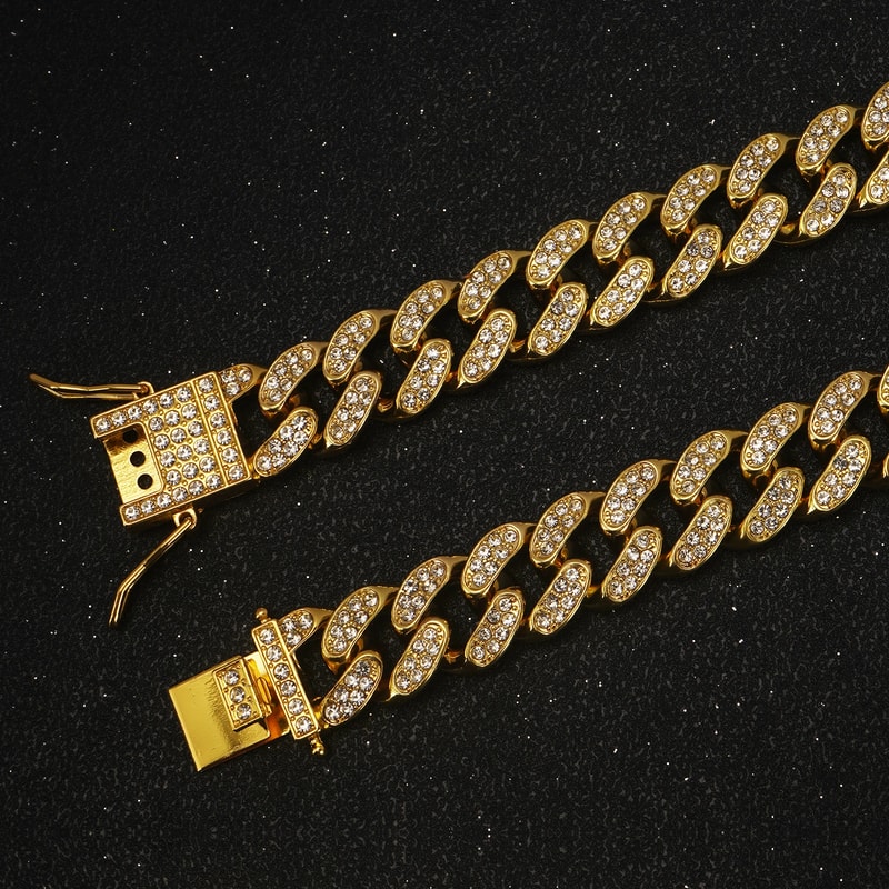 Luxury Cuban Link Dog Collar With Secure Buckle Bling Metal Pet Jewelry For Dogs Cats 3