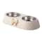 Pet Supplies Bow tie Bowknot Cats Food Bowl PP Base Dog Bowl Stainless Steel Double Pet Accessories Feeding Drinking Dou