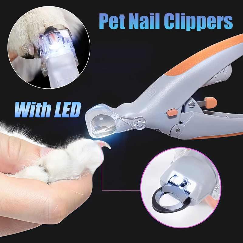 Professional Pet Nail Clipper Scissors With LED Light Cat Dog Nail Clipper Tool Scissors Nail Toecl 1