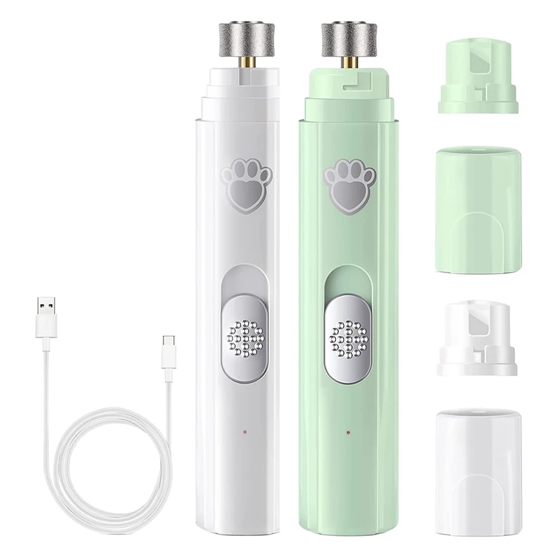 Electric Dog Nail Grinder Painless LED Light Pet Nail Grinder with Polisher Wheel 2 Speed Pet Nail Clipper for Pet Paws