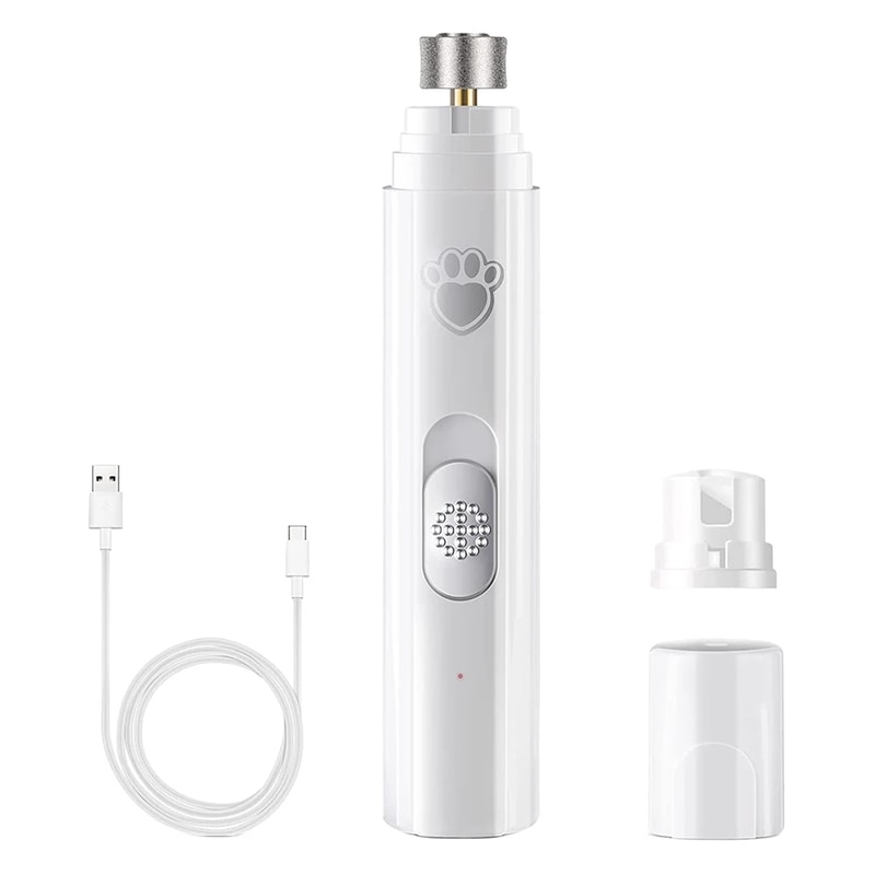 Electric Dog Nail Grinder Painless LED Light Pet Nail Grinder with Polisher Wheel 2 Speed Pet Nail Clipper for Pet Paws
