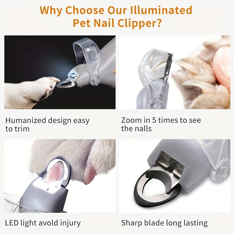 Pet Nail Clipper with Magnifier Safe Pet Nail Clipper for Dogs & Cats