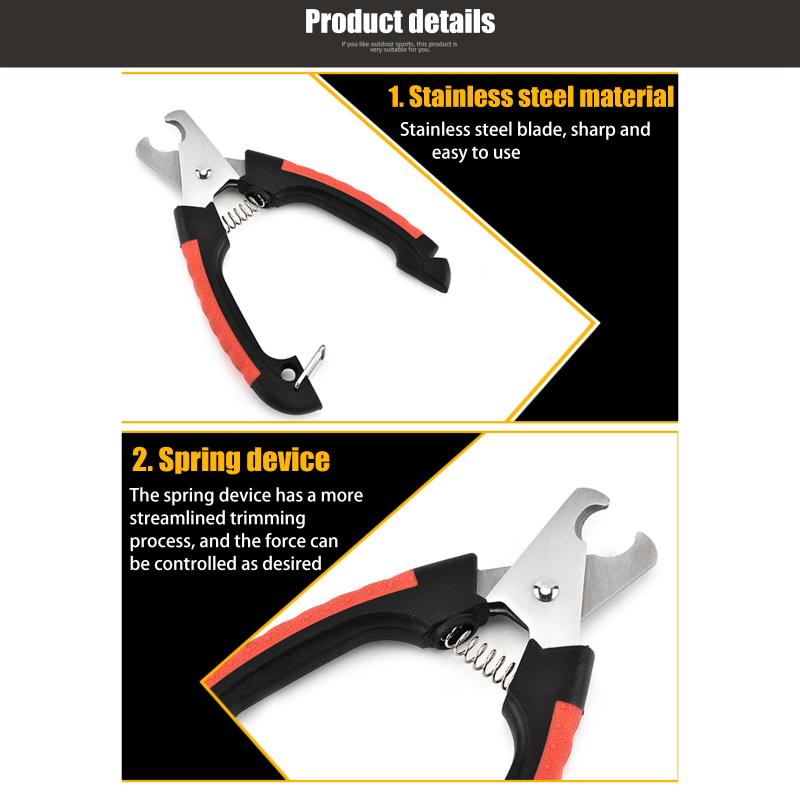 Premium Stainless Steel Pet Nail Clipper for Dogs, Cats & Rabbits with Comfort Grip