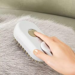 steam pet grooming brush deshedding, hair removal & massage tool for dogs & cats