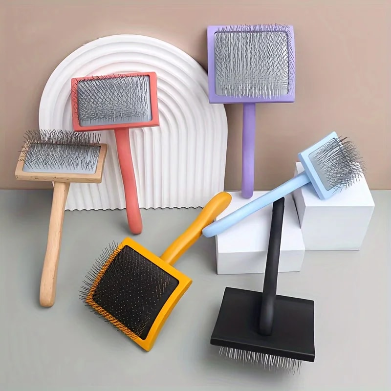 Extra Long Pin Slicker Brush for Doodles, Dogs & Cats Deshedding and Detangling Grooming Tool