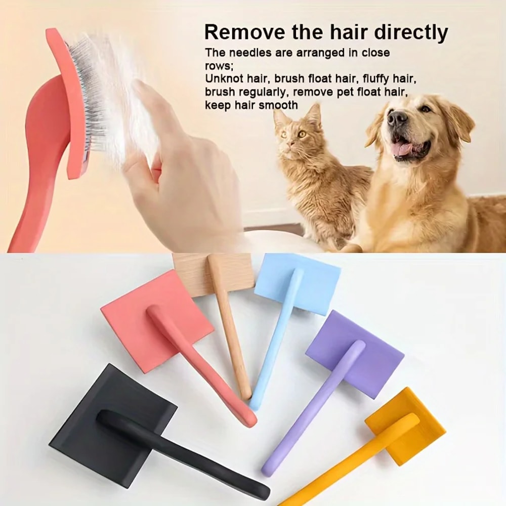 Extra Long Pin Slicker Brush for Doodles, Dogs & Cats Deshedding and Detangling Grooming Tool