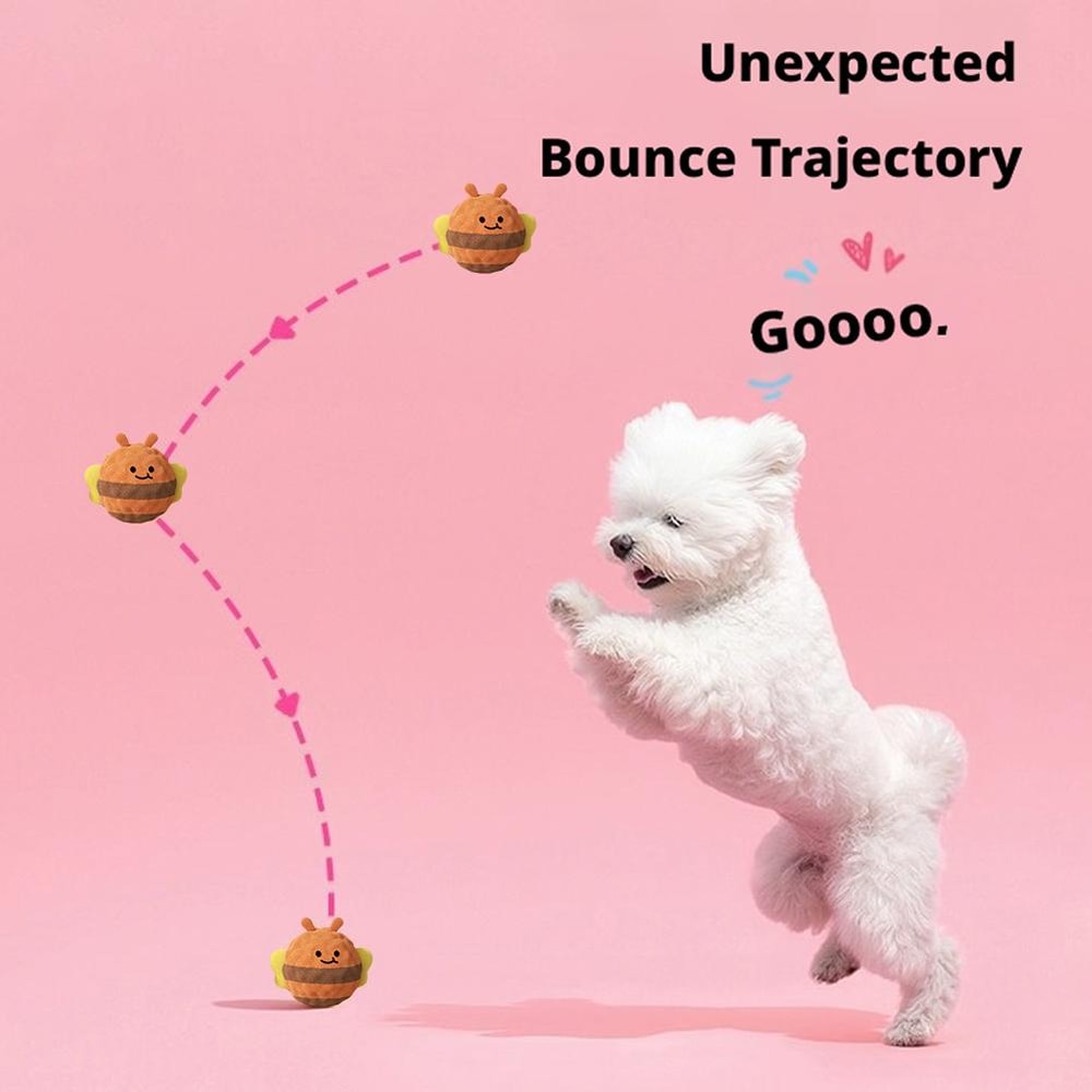 Cartoon Squeaky Dog Chew Toy Plush Ball for Teething, Dental Cleaning & Interactive Play