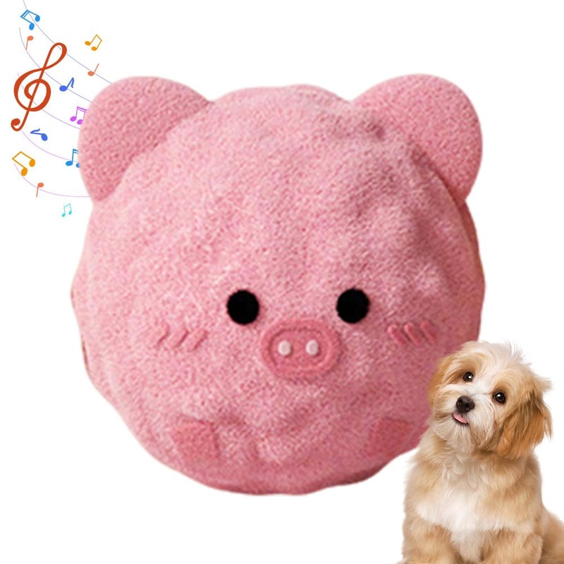 Cartoon Squeaky Dog Chew Toy Plush Ball for Teething, Dental Cleaning & Interactive Play