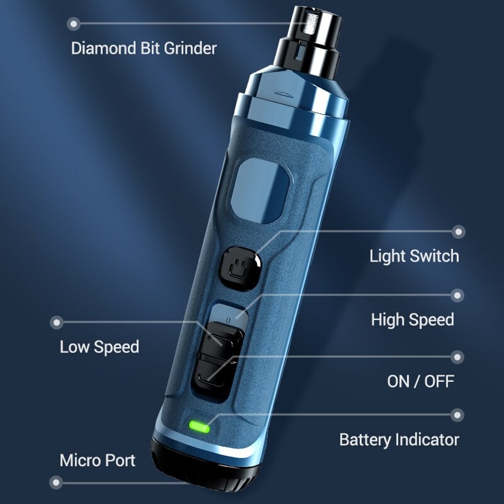 ROJECO N30 Professional Rechargeable Pet Nail Grinder & Clippers
