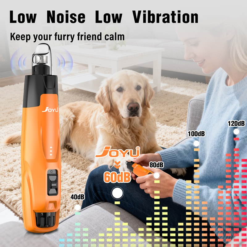 6 Speed Quiet Dog Nail Grinder with Dual LED Lights & Rechargeable Power