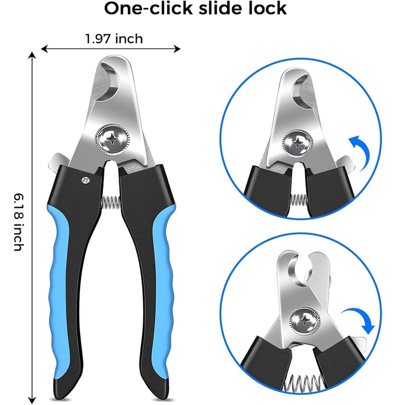 Professional Stainless Steel Pet Nail Clippers with File Safe Dog & Cat Grooming Trimmers