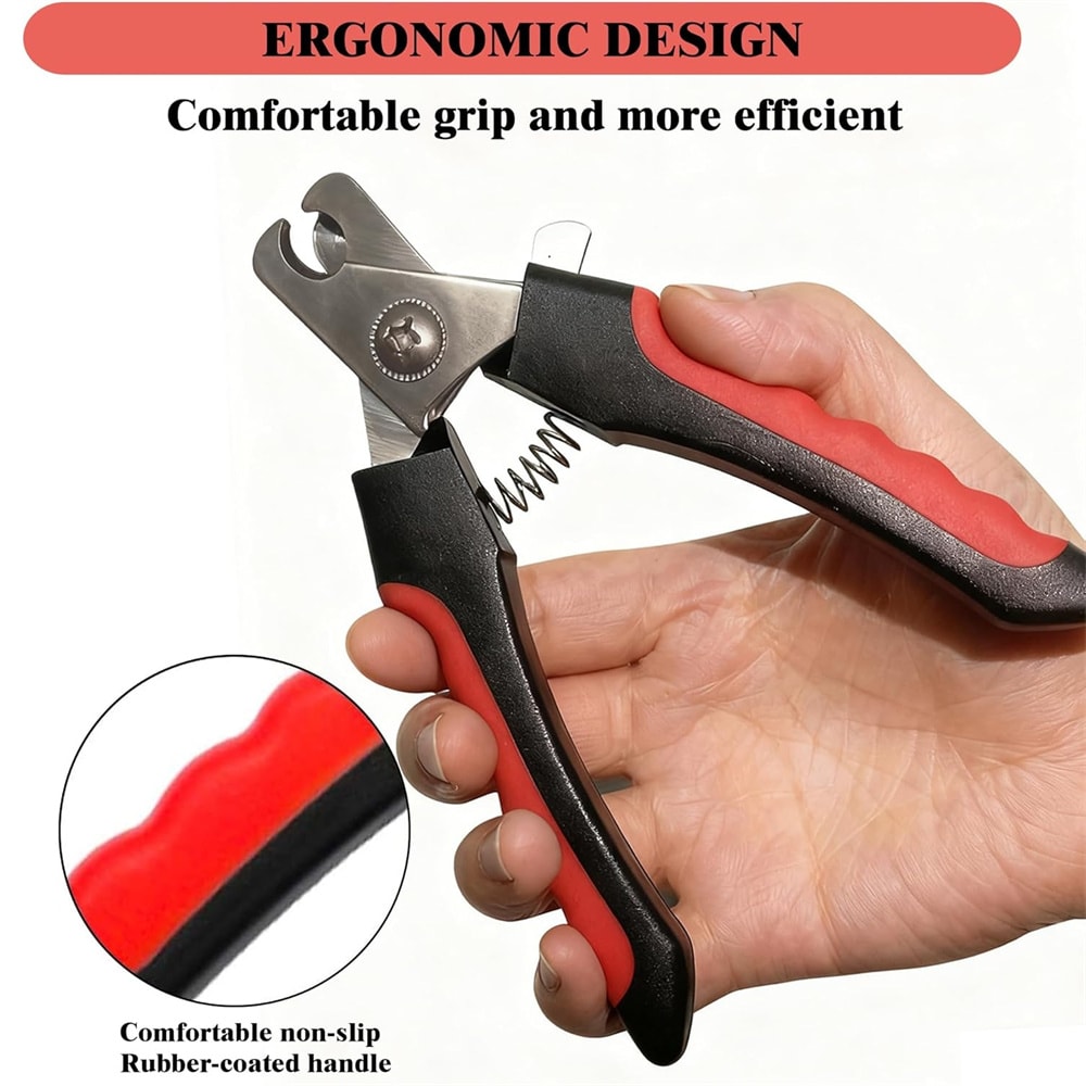 Professional Stainless Steel Pet Nail Clippers with File Safe Dog & Cat Grooming Trimmers