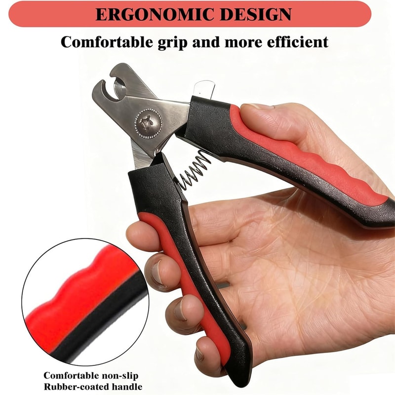 Professional Stainless Steel Pet Nail Clippers with File Safe Dog & Cat Grooming Trimmers