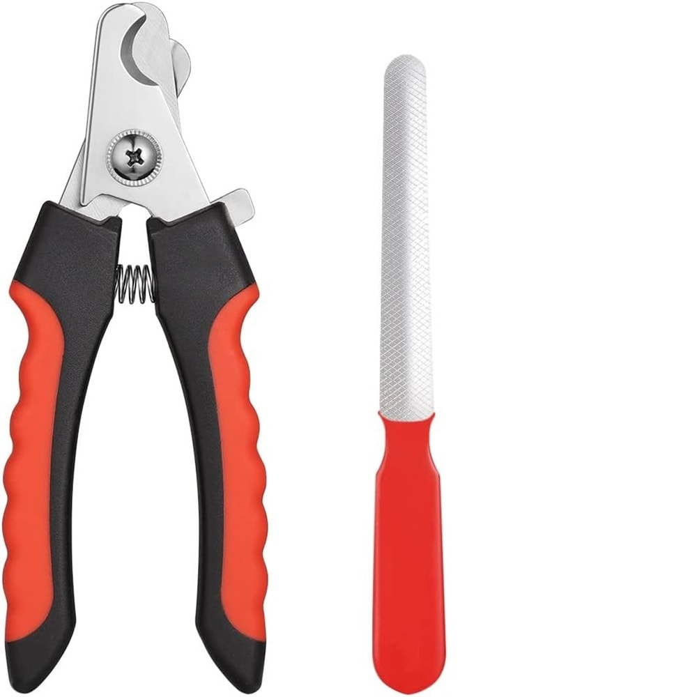 Professional Stainless Steel Pet Nail Clippers with File Safe Dog & Cat Grooming Trimmers