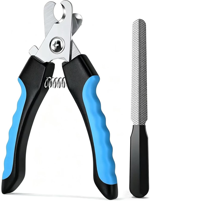 Professional Stainless Steel Pet Nail Clippers with File Safe Dog & Cat Grooming Trimmers