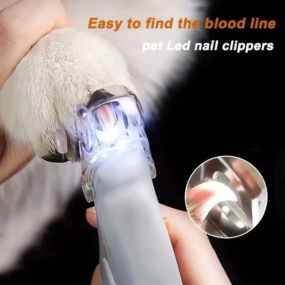 Premium LED Pet Nail Clipper Safe Dog & Cat Nail Trimmer Tool