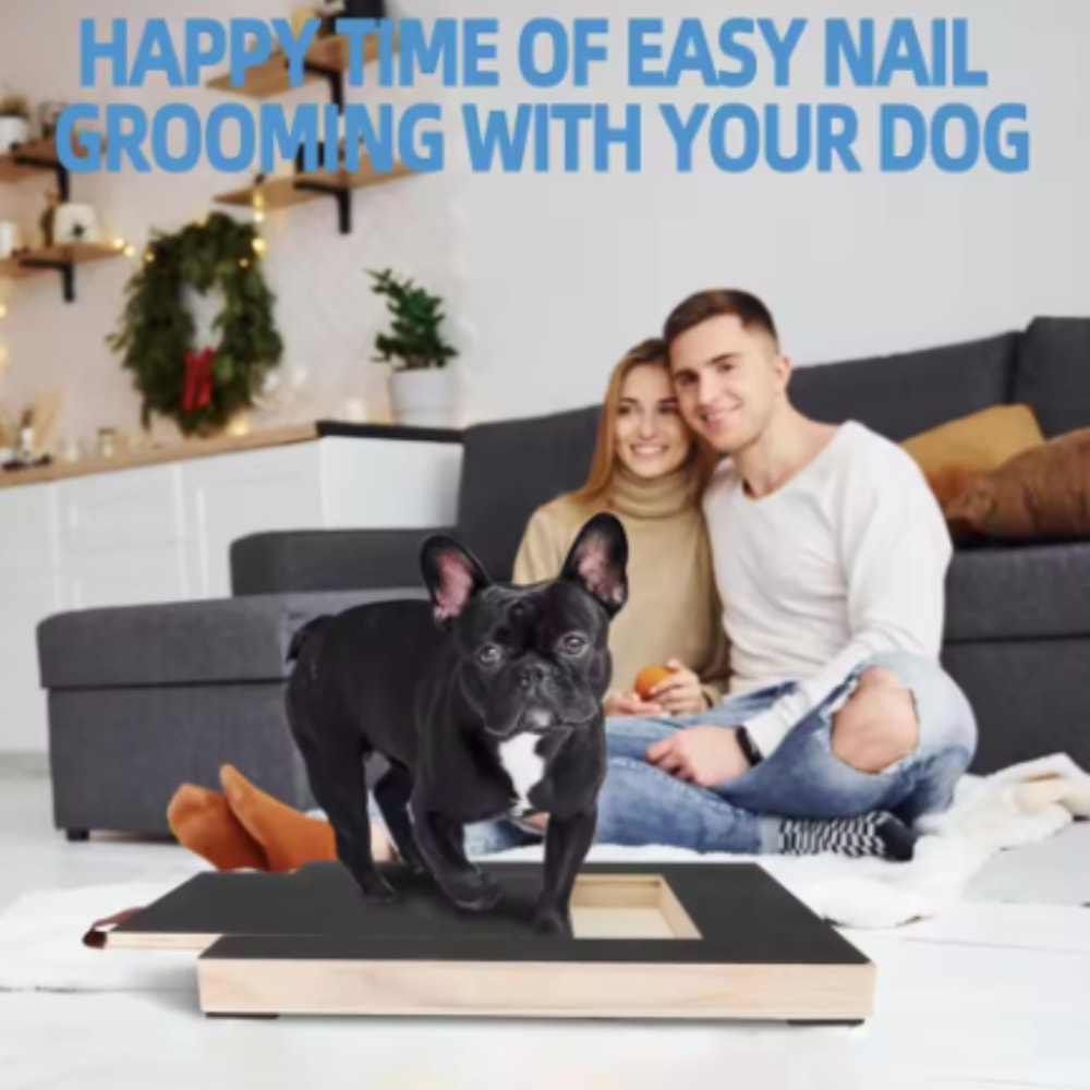 Premium Wooden Dog Nail Scratch Board With Built In Treat Box Nail Trim Pad 3