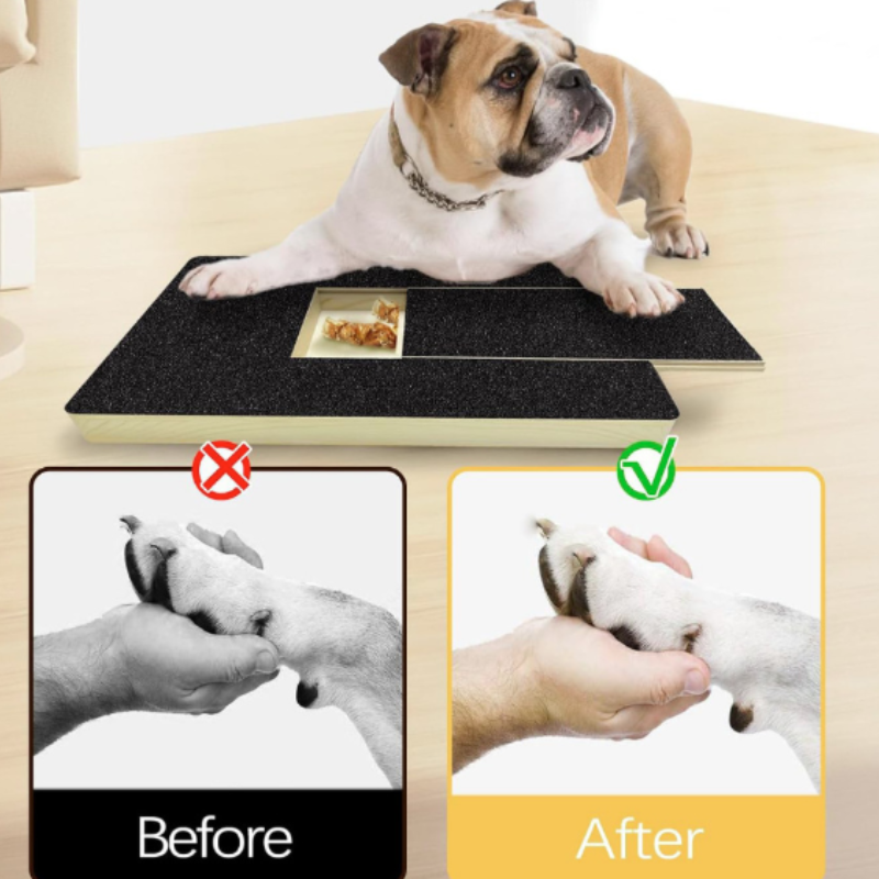 Premium Wooden Dog Nail Scratch Board With Built In Treat Box Nail Trim Pad 5