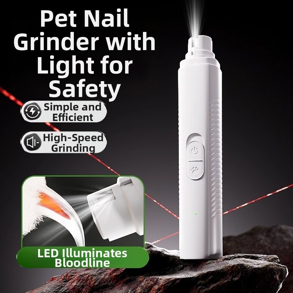 USB Rechargeable Electric Dog Nail Grinder With LED Light And Quiet Operation 2
