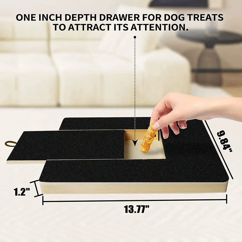 Premium Dog Nail Scratch Board with Built In Treat Box Pet Scratching Board & Nail Trim