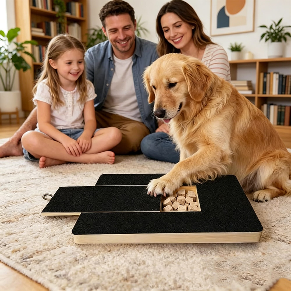 Premium Dog Nail Scratch Board with Built In Treat Box Pet Scratching Board & Nail Trim