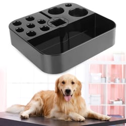 pet grooming tool storage box organizer with scissors & comb holder