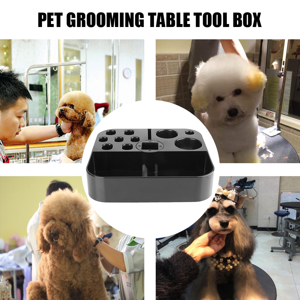 Pet Grooming Tool Storage Box Organizer with Scissors & Comb Holder