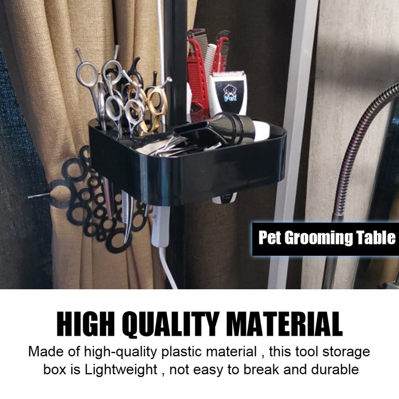 Pet Grooming Tool Storage Box Organizer with Scissors & Comb Holder