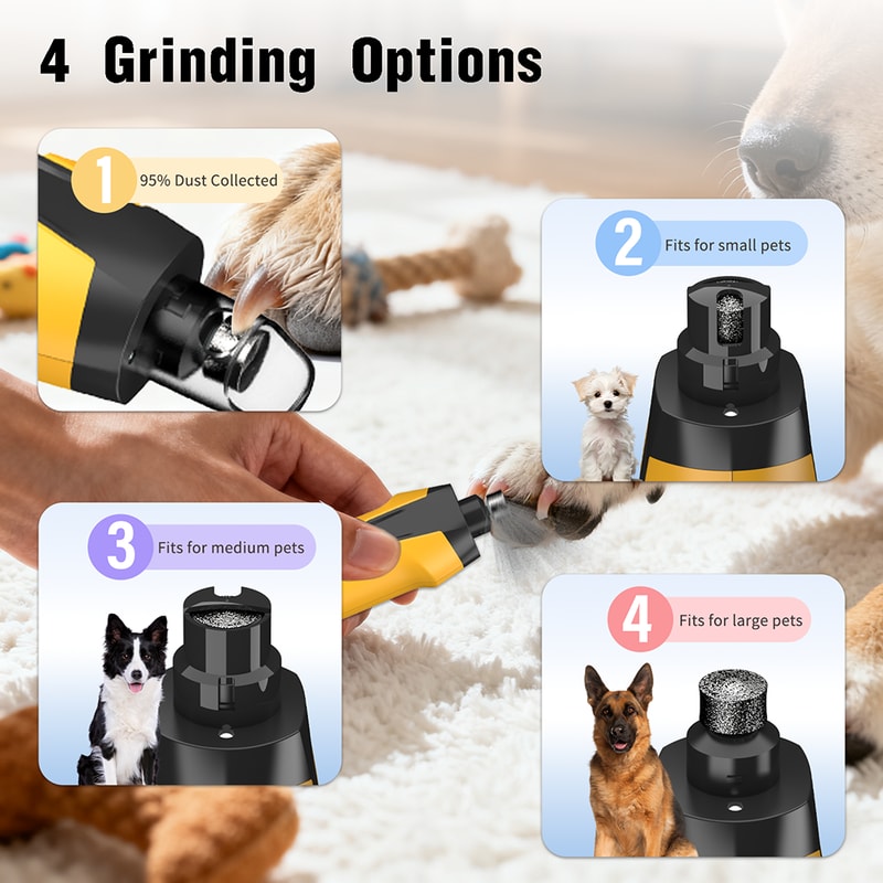 Premium Rechargeable Dog Nail Grinder & LED Pet Nail Trimmer for Safe, Quiet Grooming