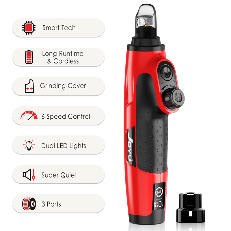 GlowTrim 6 Speed Quiet Dog Nail Grinder with LED Light Professional Electric Pet Nail Trimmer for Dogs and Cats