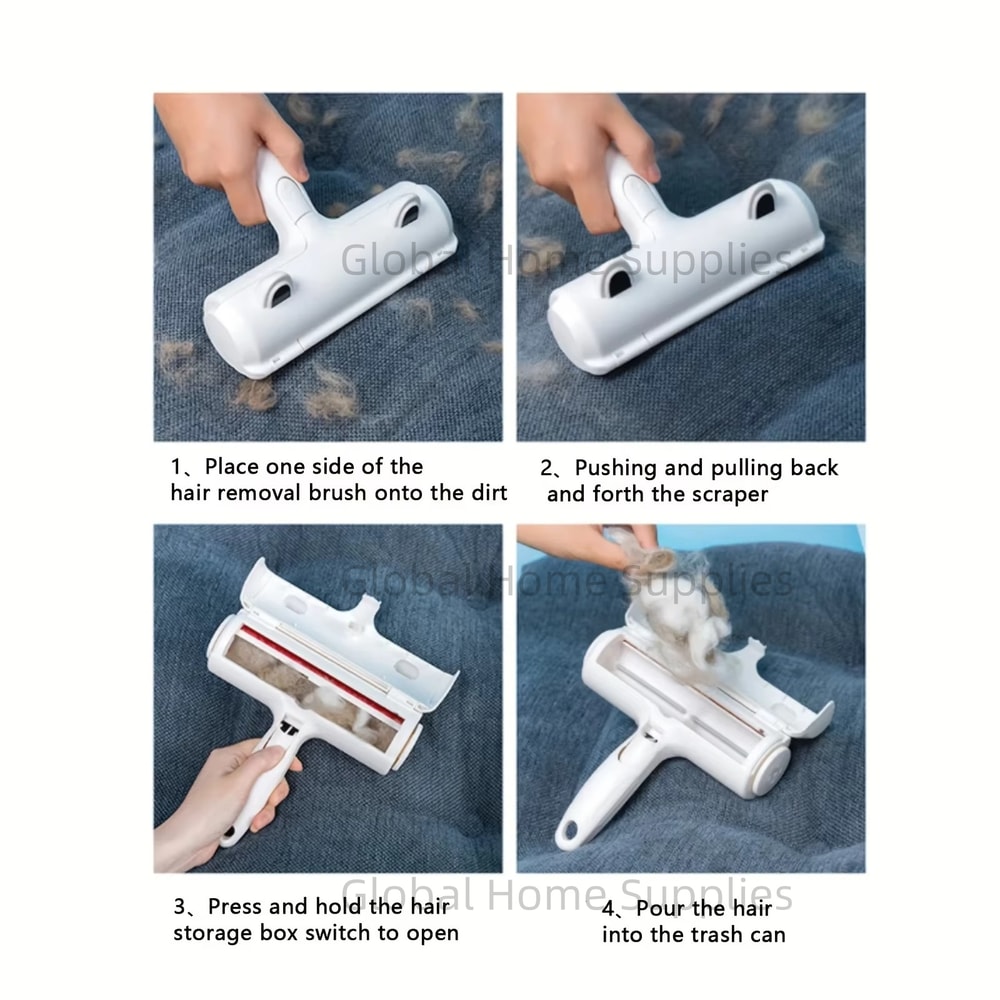 FurGrip Reusable Cat Hair Remover Brush and Self Cleaning Pet Lint Roller for Furniture and Couch