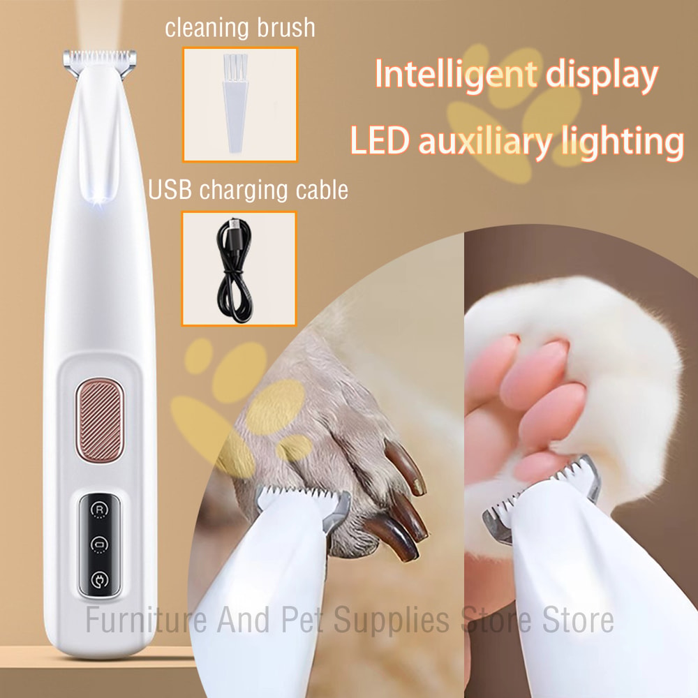 Waterproof Dog & Cat Claw Trimmer with LED Light Safe Grooming Kit