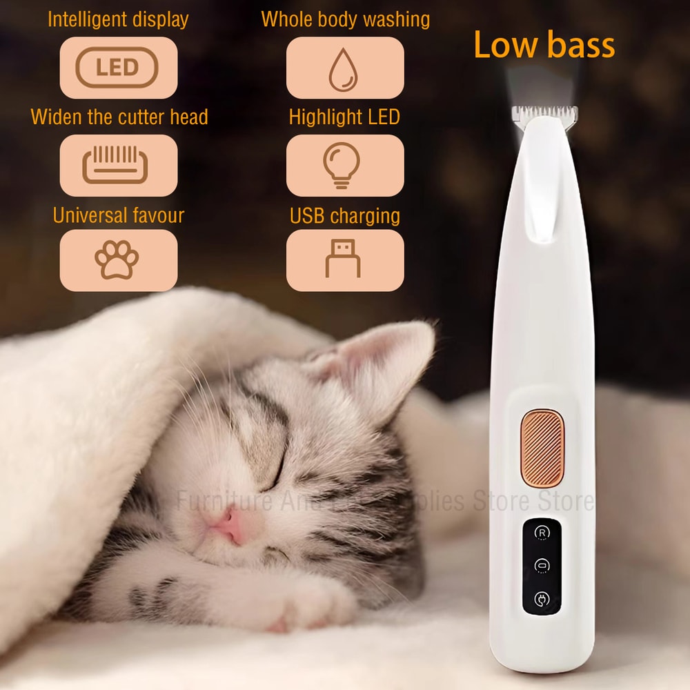 Waterproof Dog & Cat Claw Trimmer with LED Light Safe Grooming Kit