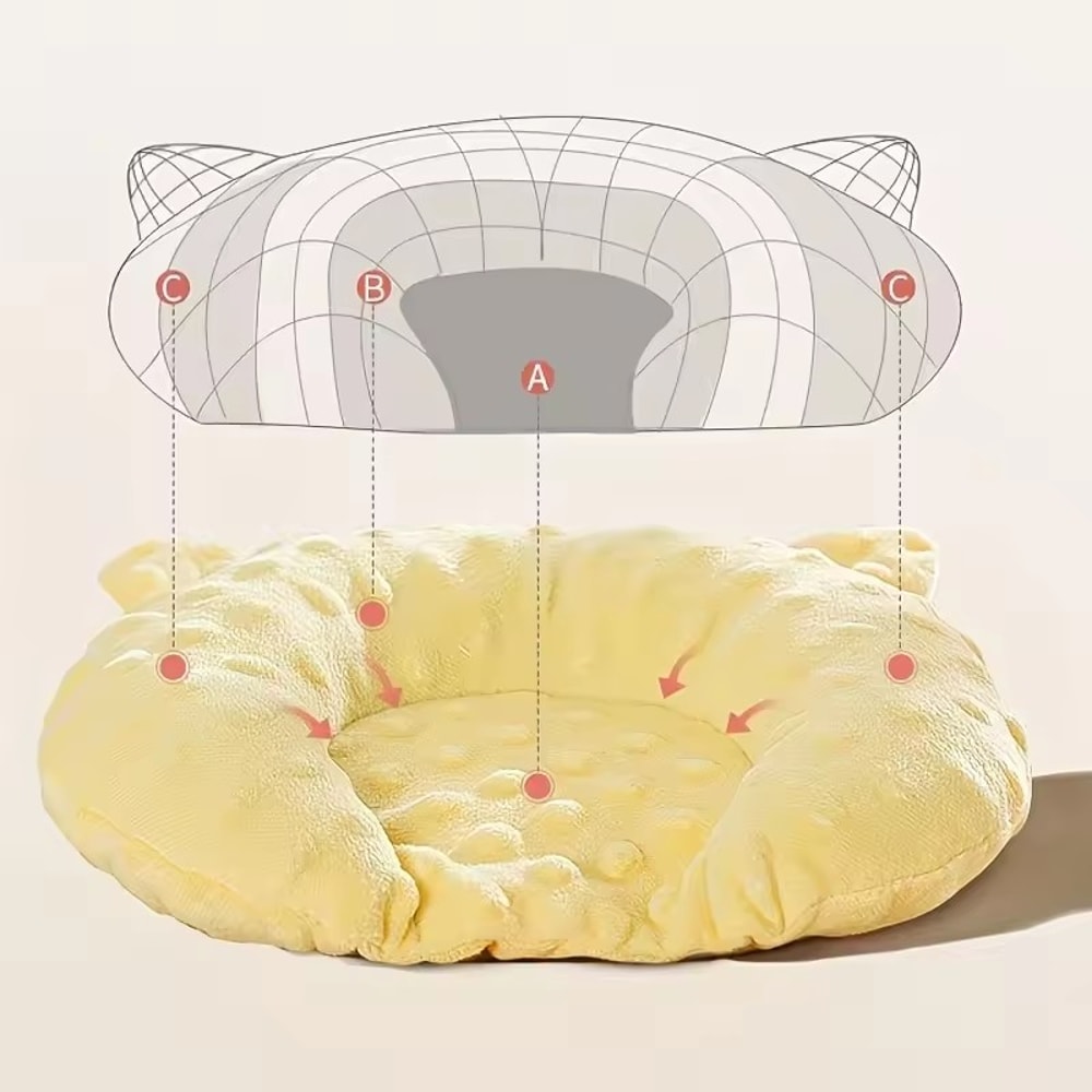 Cozy U Shaped Plush Dog Bed for Small & Toy Breeds Warm Sleep Comfort