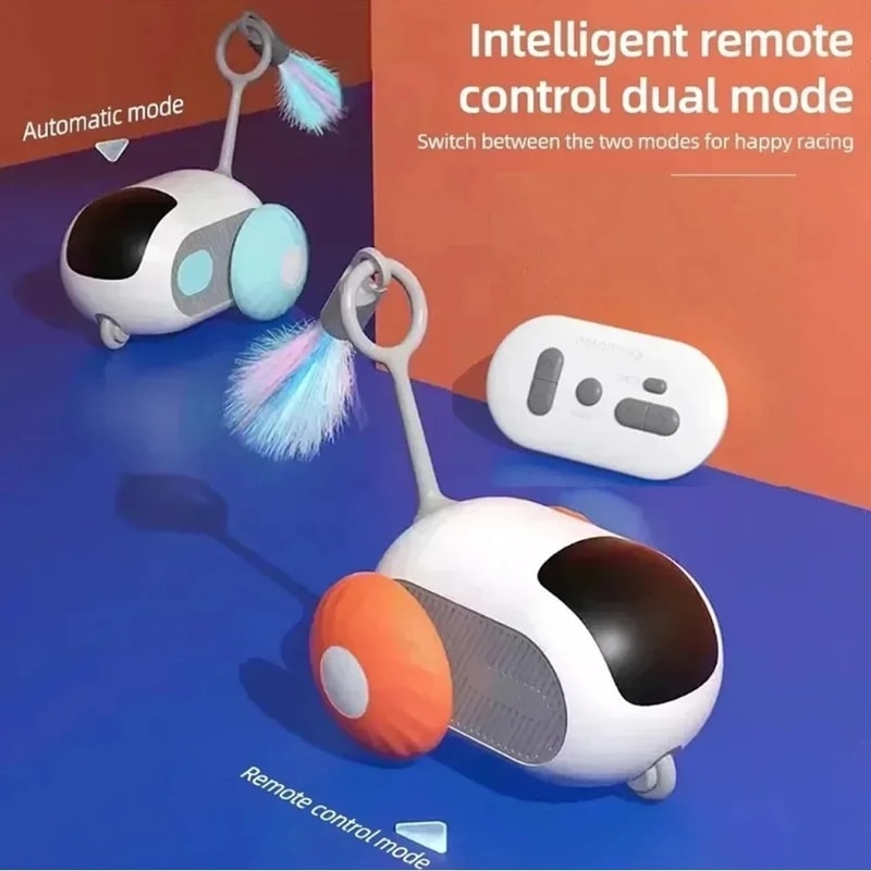 Smart Remote Control Cat Toy Car Automatic Rolling Interactive Pet Toy