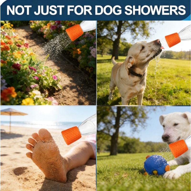 Portable Adjustable Pet Shower Head Silicone Bath Sprayer for Dogs and Cats
