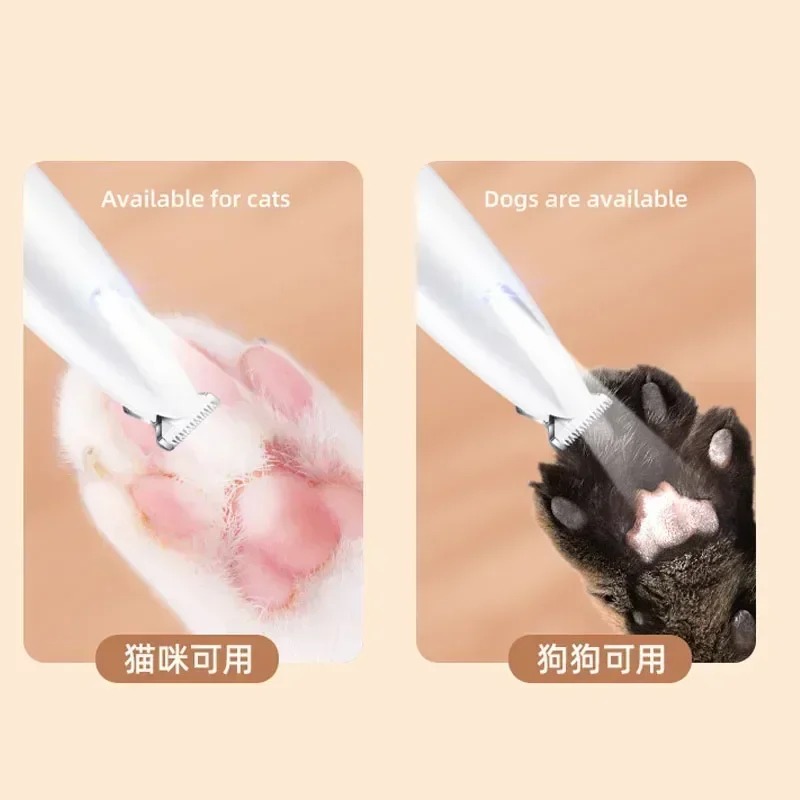Premium Waterproof Pet Paw Trimmer with LED Light & Wide Blade