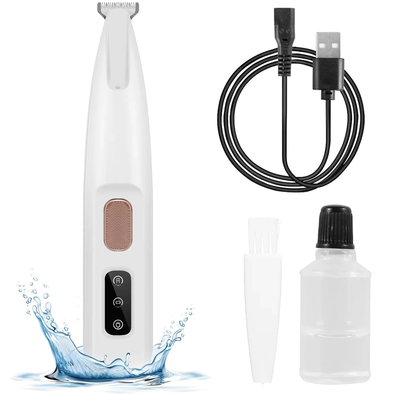 Premium Waterproof Pet Paw Trimmer with LED Light & Wide Blade