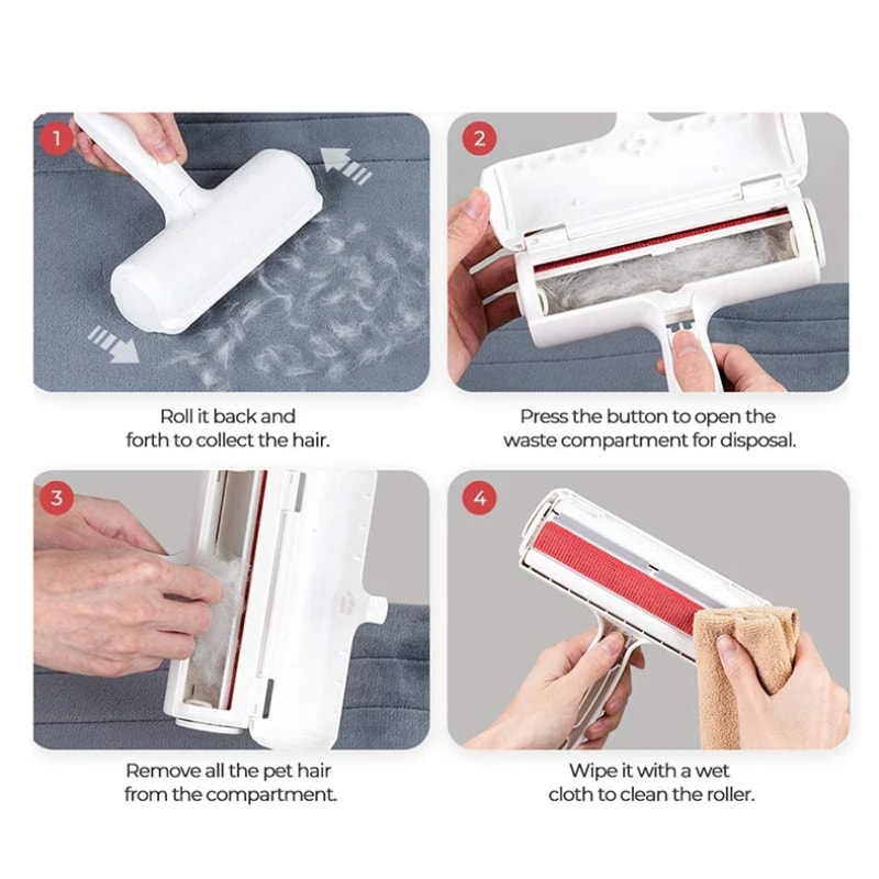 Premium Reusable Pet Hair Remover Brush & Roller for Furniture, Clothes & Cars