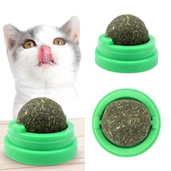 wall mounted natural catnip ball toy for indoor cats