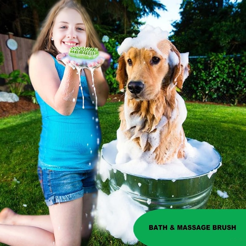Premium Pet Bath Massage Grooming Brush For Dogs Cats 2