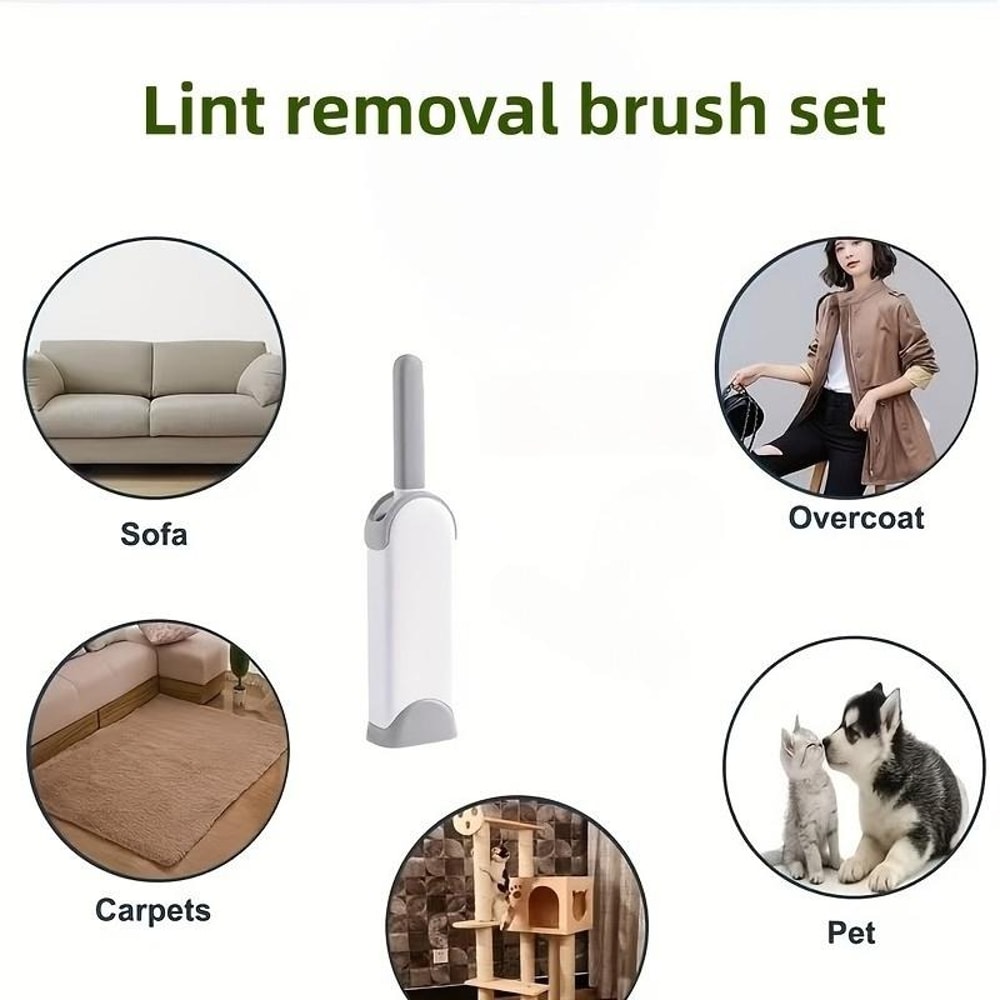Premium Self Cleaning Pet Hair Remover Brush for Sofa, Carpet & Car