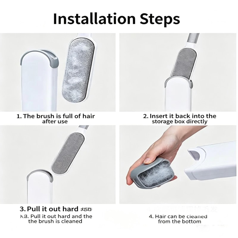 Premium Self Cleaning Pet Hair Remover Brush for Sofa, Carpet & Car