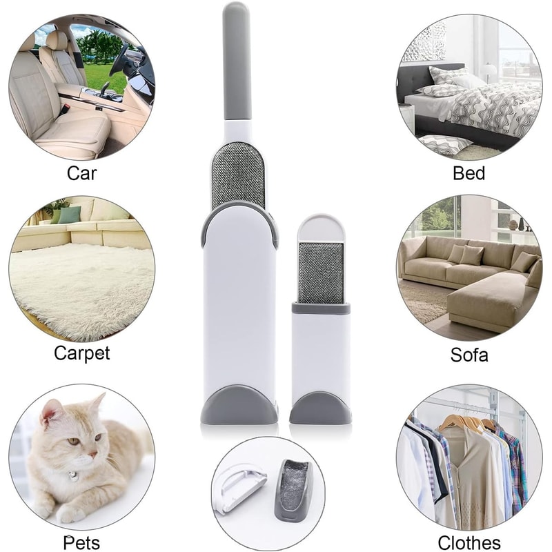 Premium Self Cleaning Pet Hair Remover Brush for Sofa, Carpet & Car