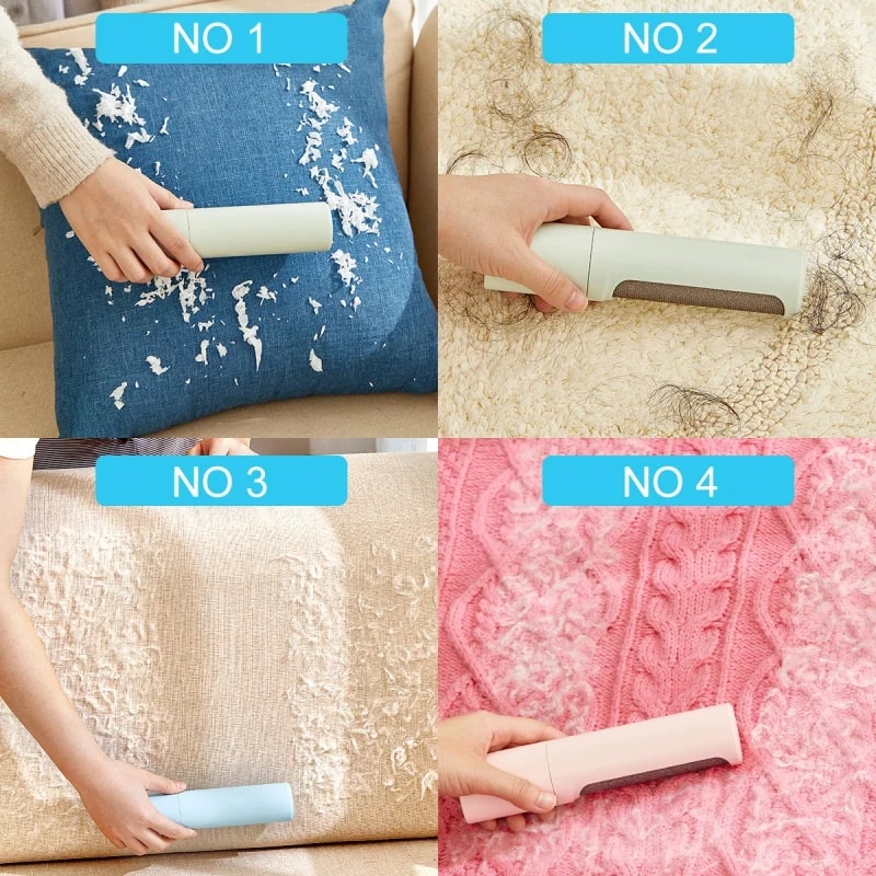 Reusable Pet Hair Remover Brush & Self Cleaning Lint Roller Tool