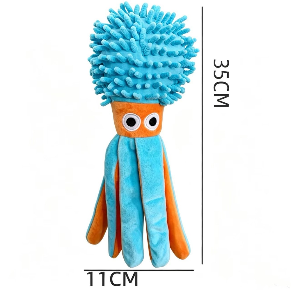 Soft Plush Octopus Interactive Dog Chew Toy For Play Boredom Relief 3