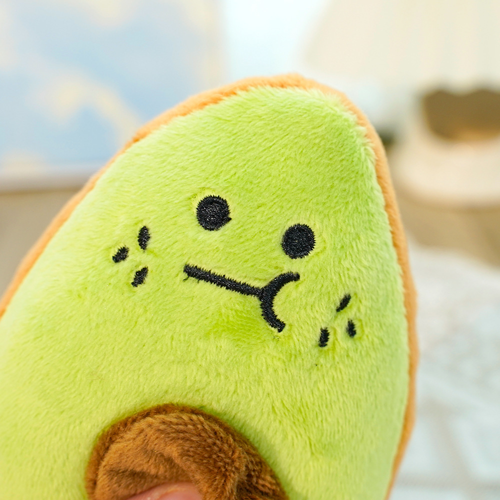 Plush Fruit Chew Toy for Pets Avocado & Kiwi Squeaky Play