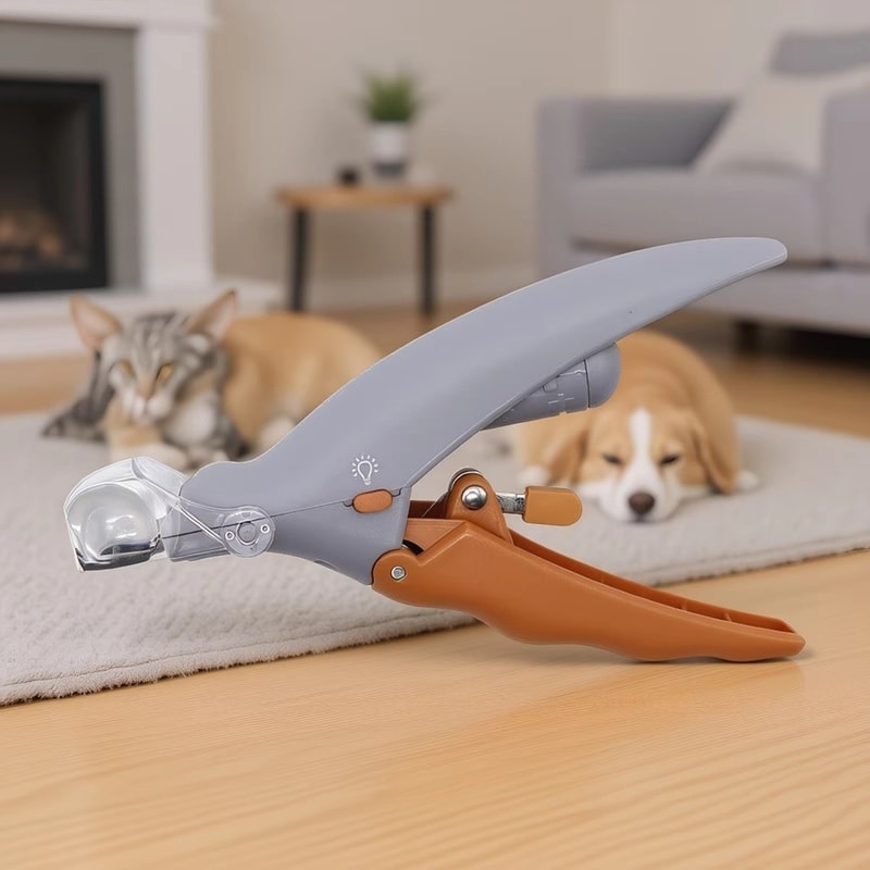 LED Pet Nail Clippers with 5X Magnifier for Safe Dog & Cat Grooming