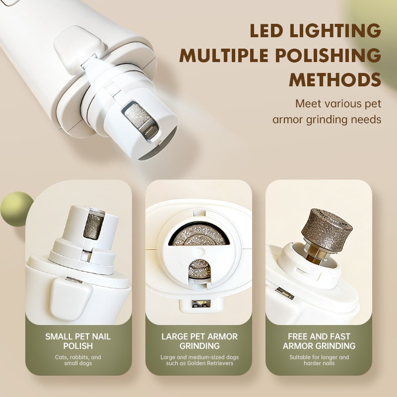Pet Nail Trimmer Grinder With LED Light And Digital Display 4